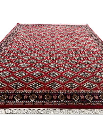 8x10 ft Hand Knotted Wool Carpet Red Bukhara