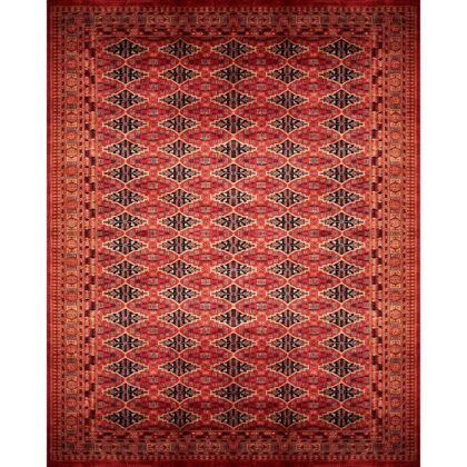 8x10 Handmade Hand Knotted Wool Carpet Bukhara Maroon
