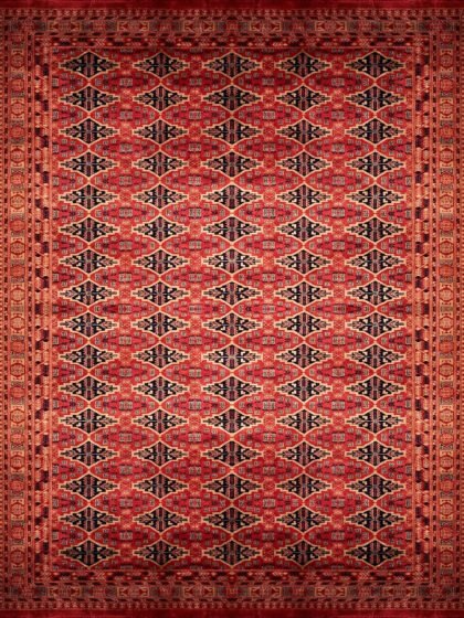 8x10 Handmade Hand Knotted Wool Carpet Bukhara Maroon