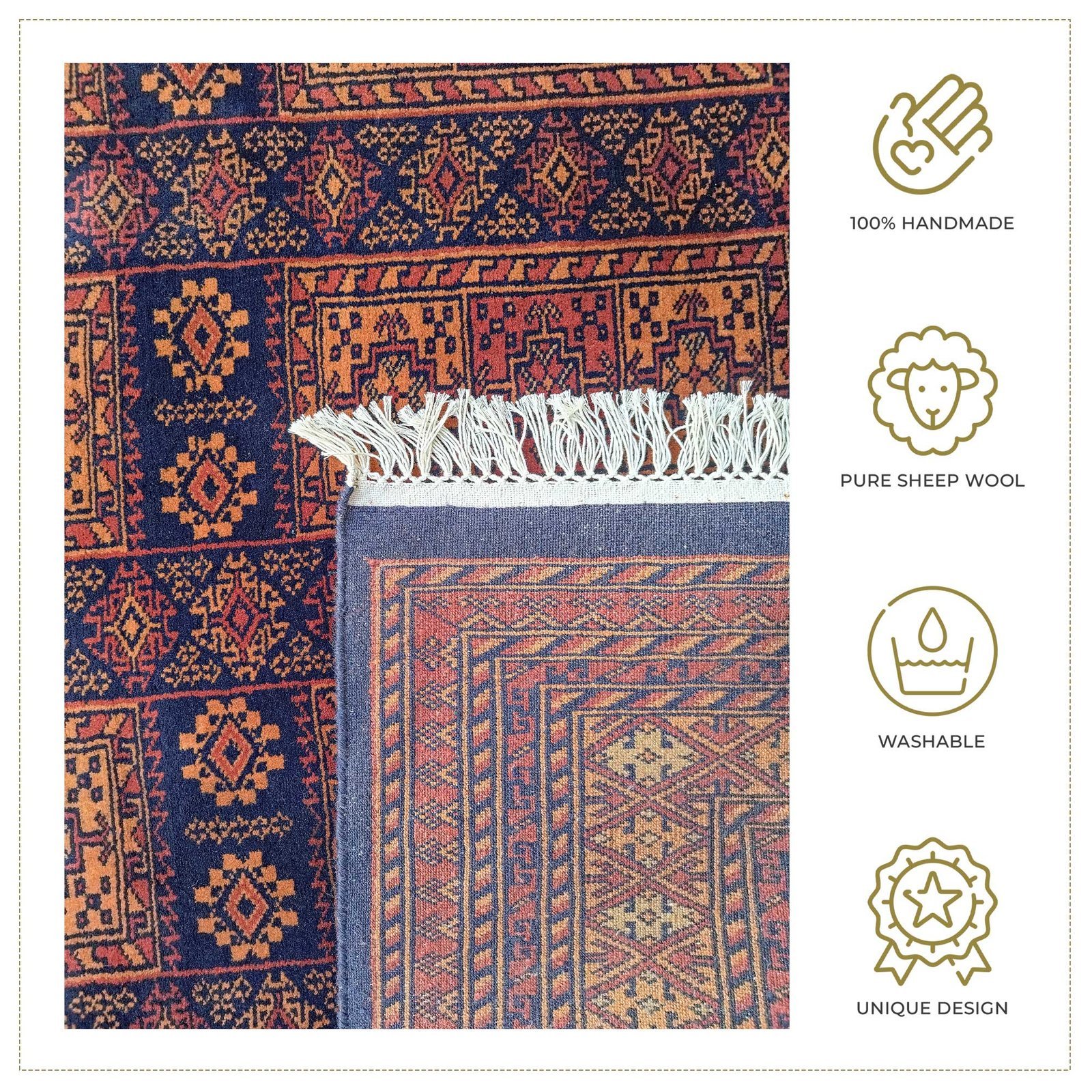 8x10 Feet Black & Brown Hand Knotted Wool Carpet Dubba - Image 2
