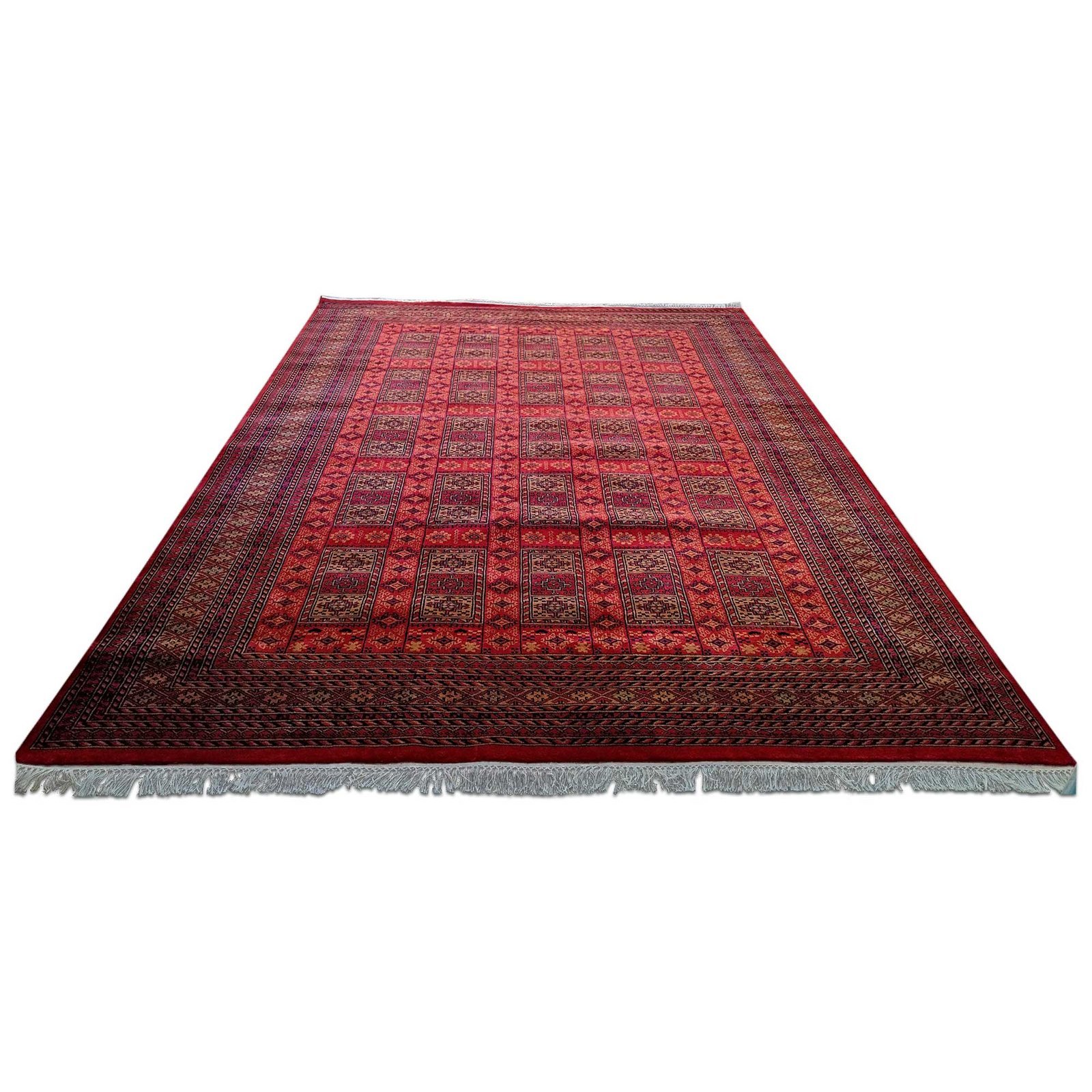 8x10 Feet Red Hand Knotted Wool Carpet Dubba - Image 4