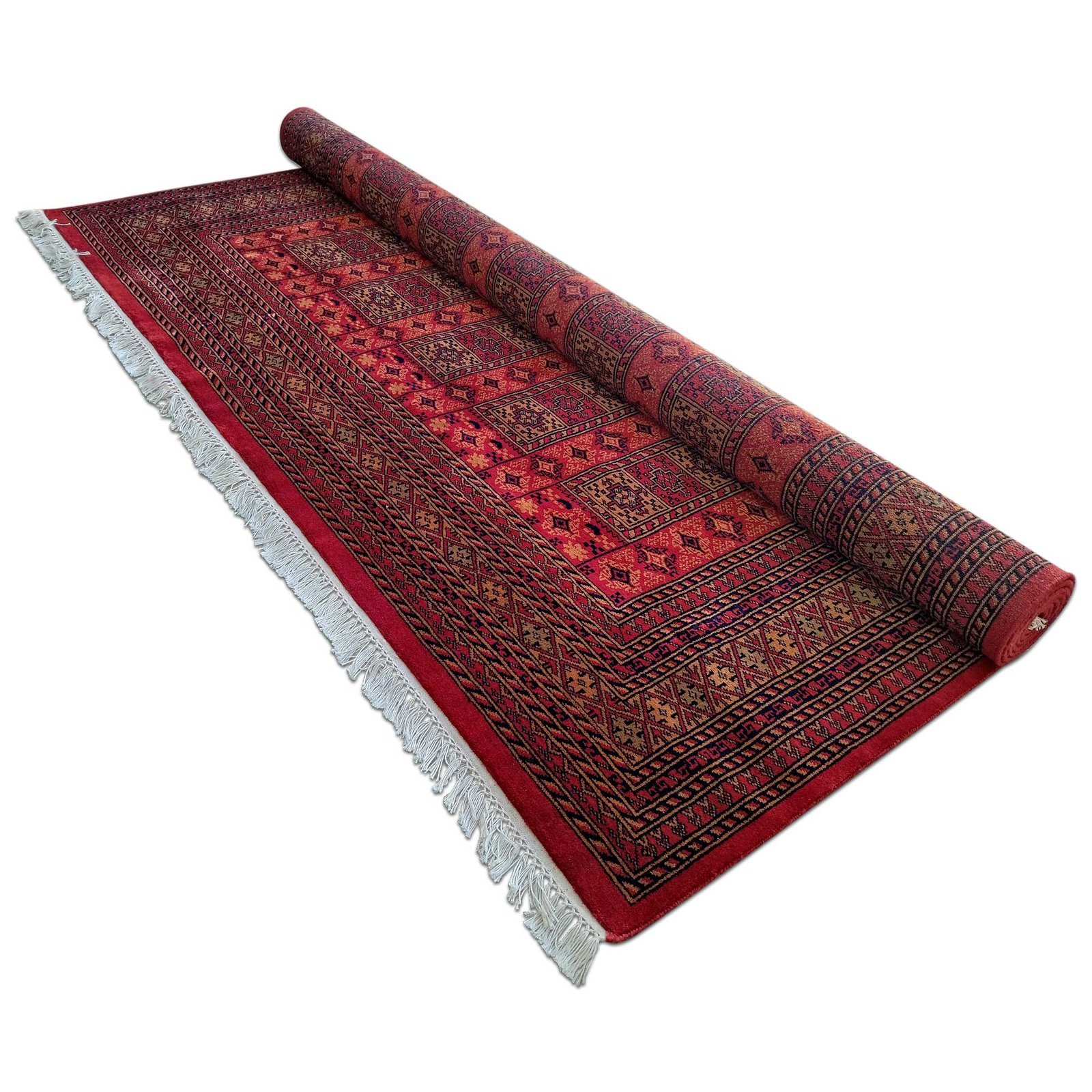 8x10 Feet Red Hand Knotted Wool Carpet Dubba - Image 5