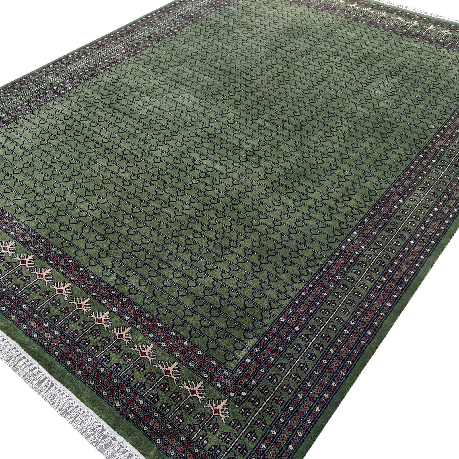 8x10 ft Green Hand Knotted Wool Carpet - Image 5