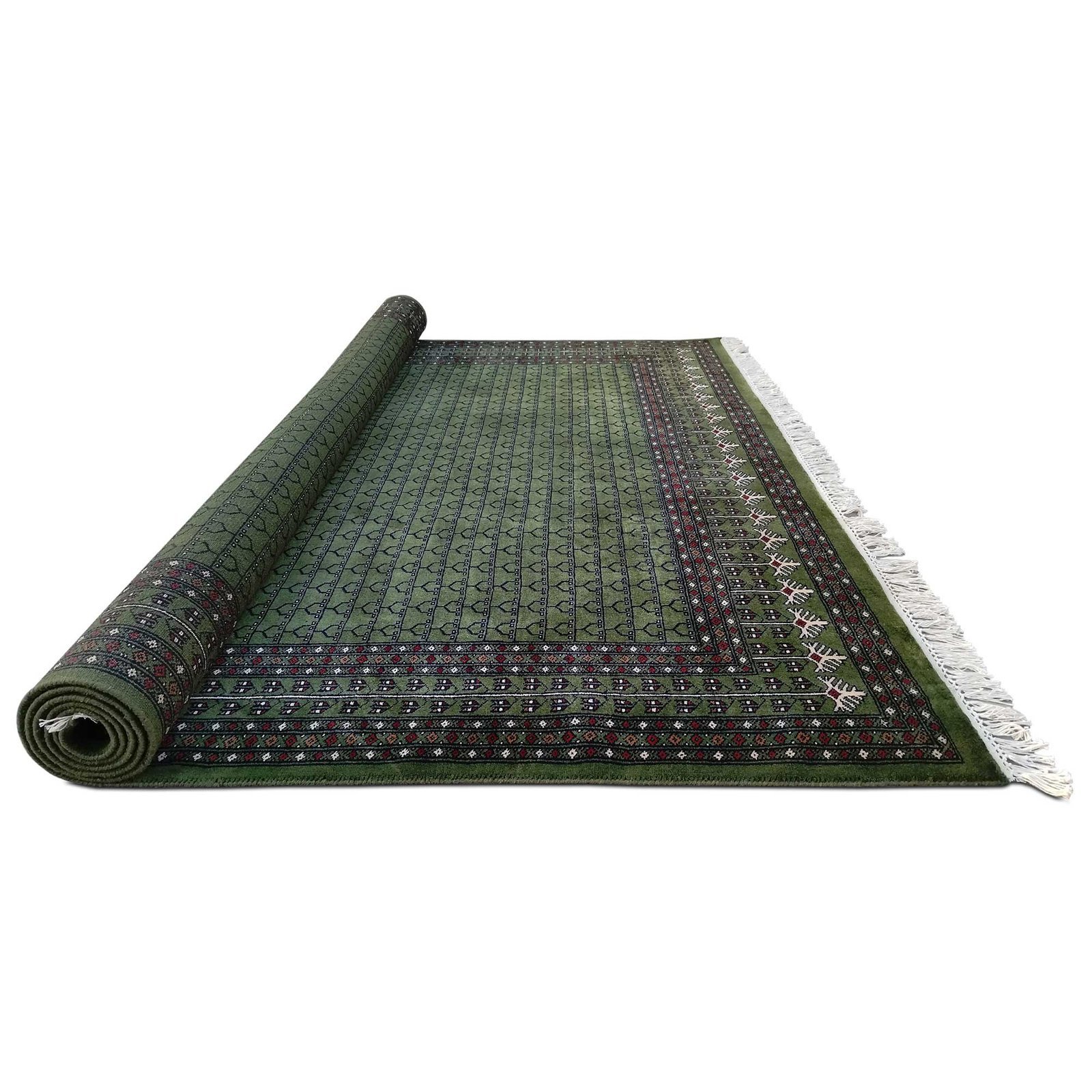 8x10 ft Green Hand Knotted Wool Carpet - Image 6