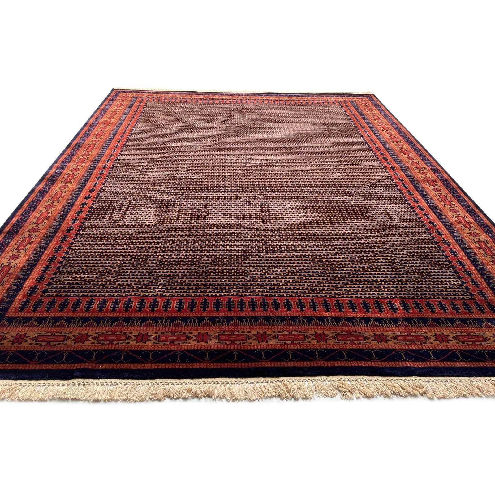 8x10 ft Hand Knotted Woolen Carpet Black Kanta - Image 9