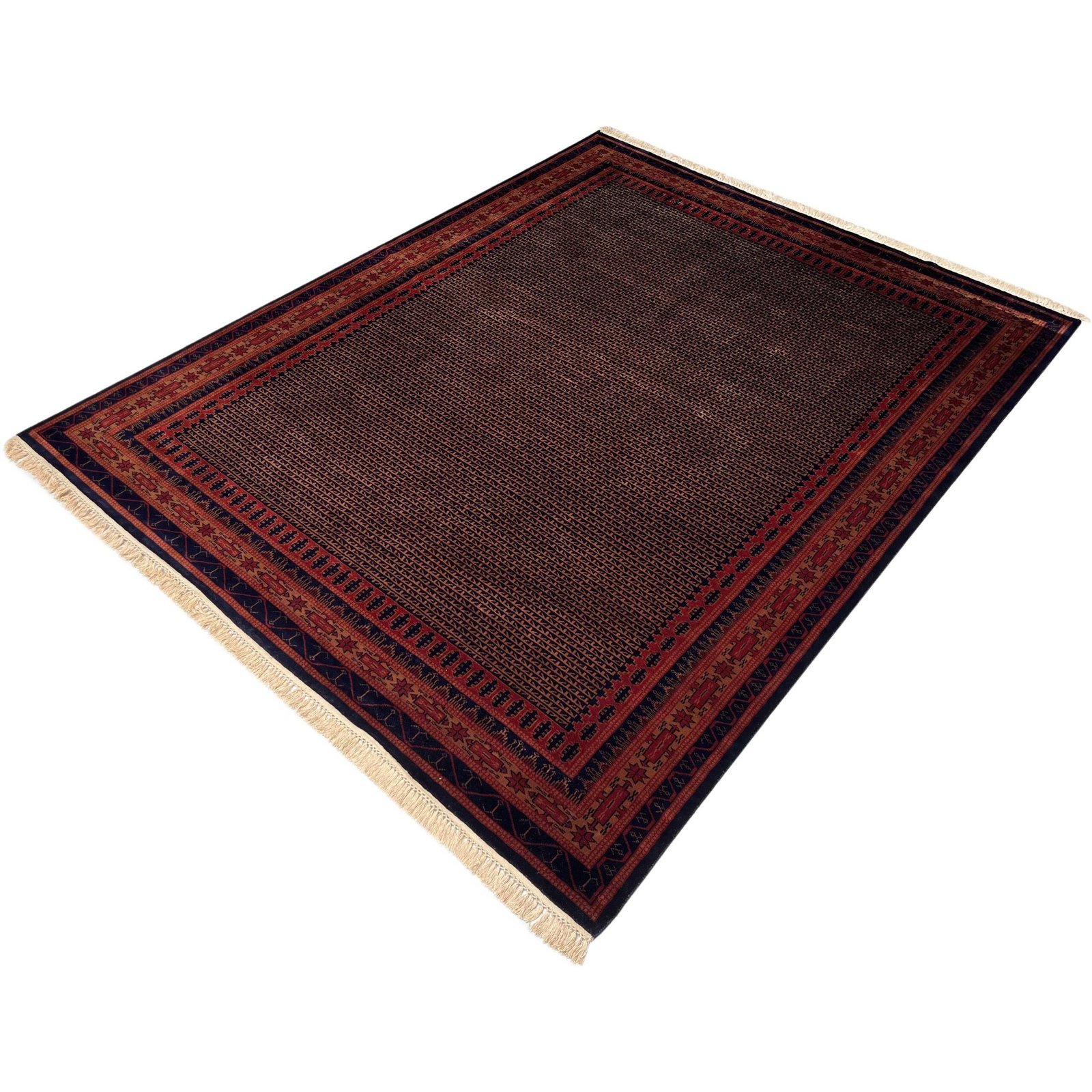 8x10 ft Hand Knotted Woolen Carpet Black Kanta - Image 8