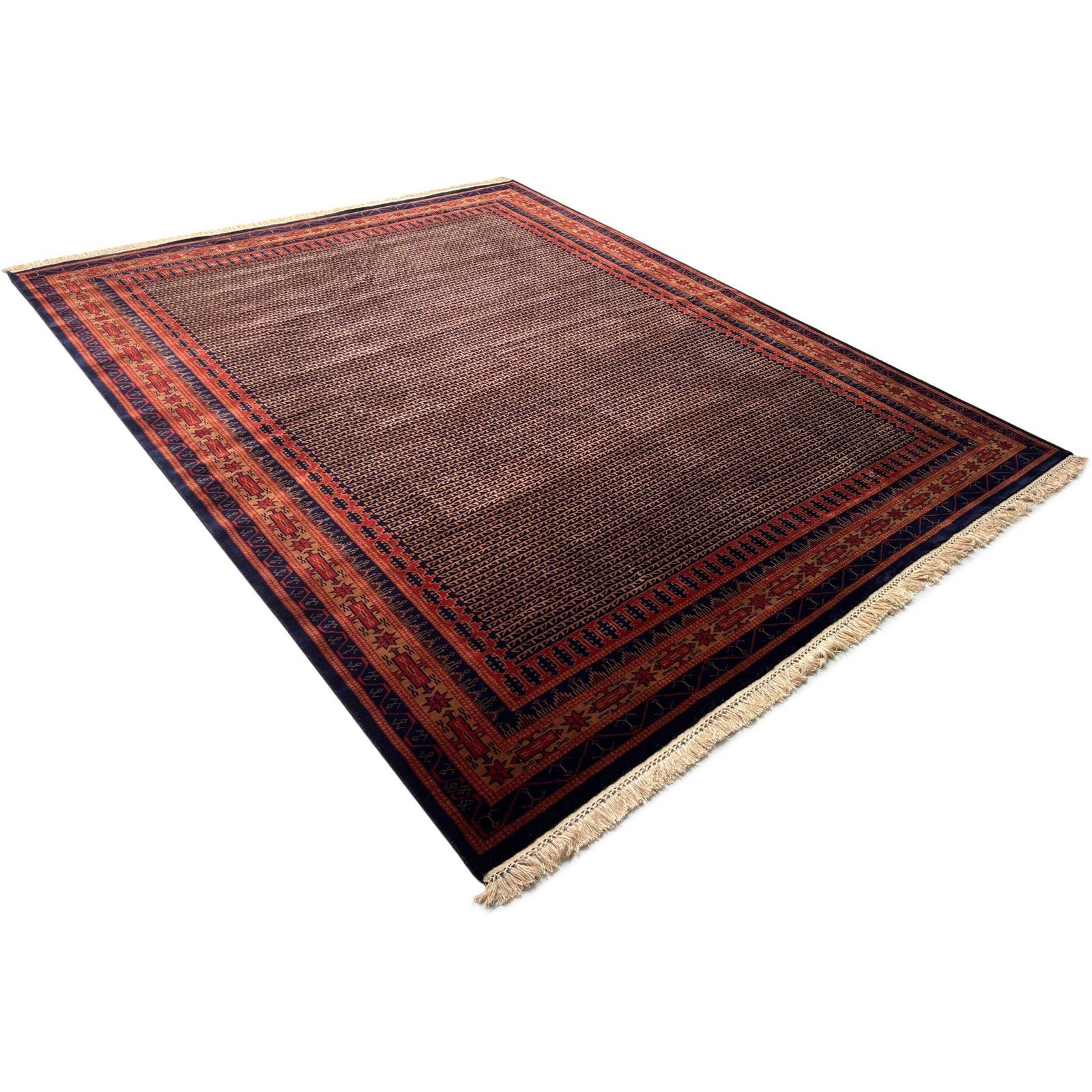 8x10 ft Hand Knotted Woolen Carpet Black Kanta - Image 6