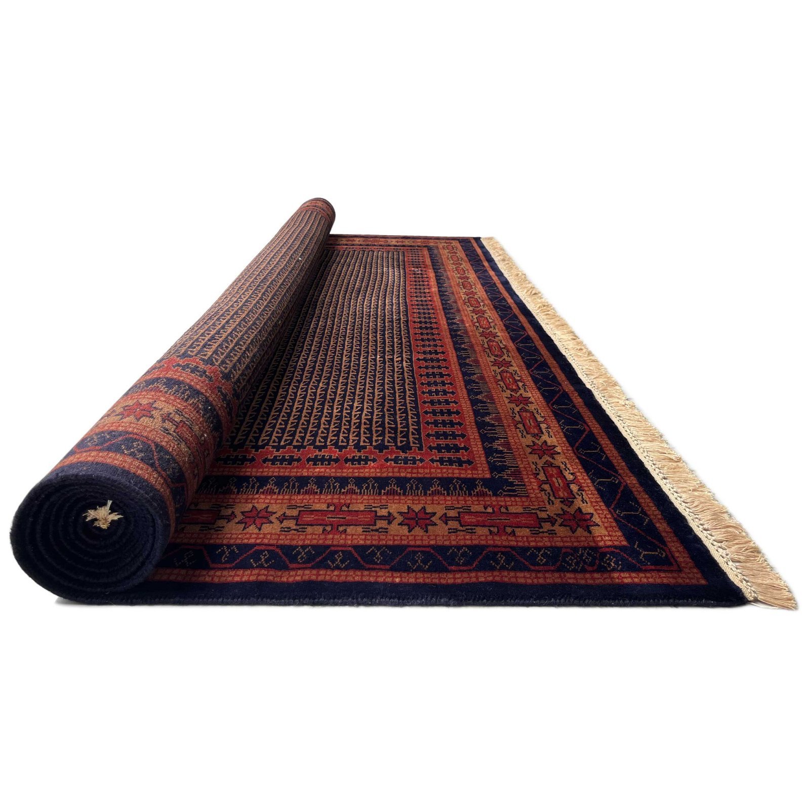 8x10 ft Hand Knotted Woolen Carpet Black Kanta - Image 3