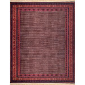 8x10 ft Hand Knotted Woolen Carpet Black Kanta