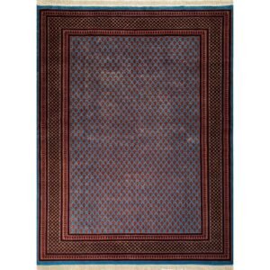 8x10 ft Hand Knotted Woolen Carpet Blue Lichi