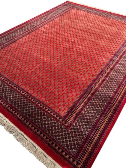 8x10 ft Hand Knotted Wool Carpet – Red Lichi Design | Luxurious Handmade Carpet