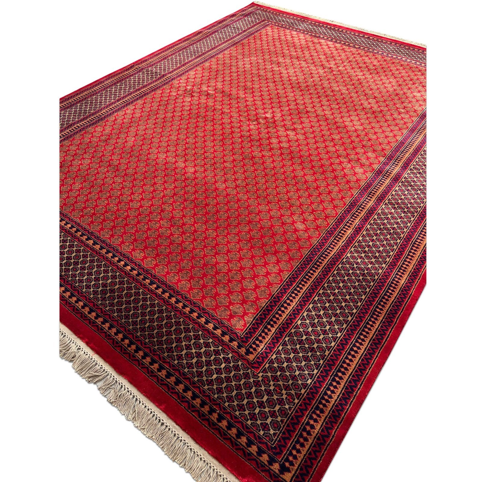 8x10 ft Hand Knotted Wool Carpet – Red Lichi Design | Luxurious Handmade Carpet