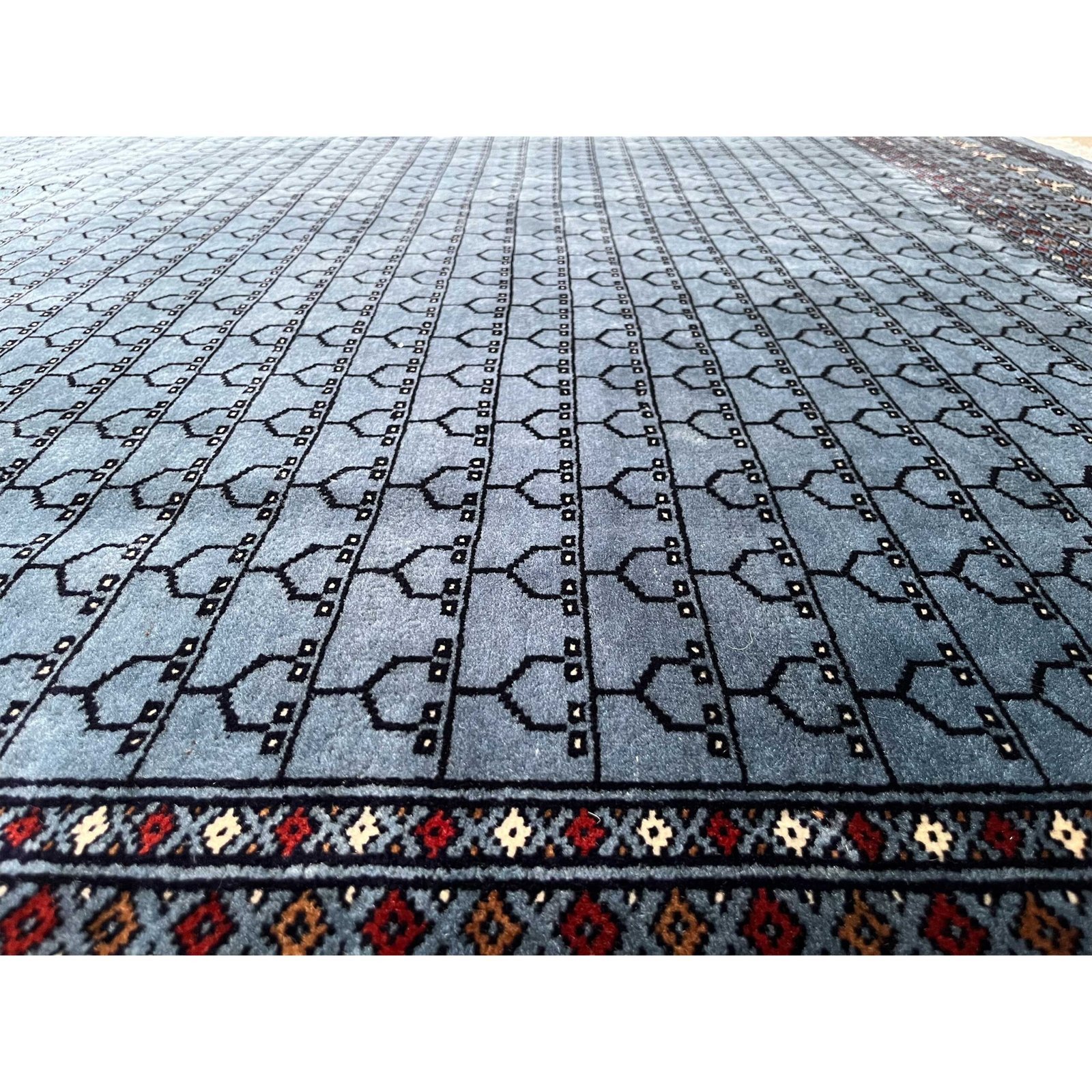 8x10 ft Hand Knotted Woolen Carpet Bluish Gray Parda - Image 6