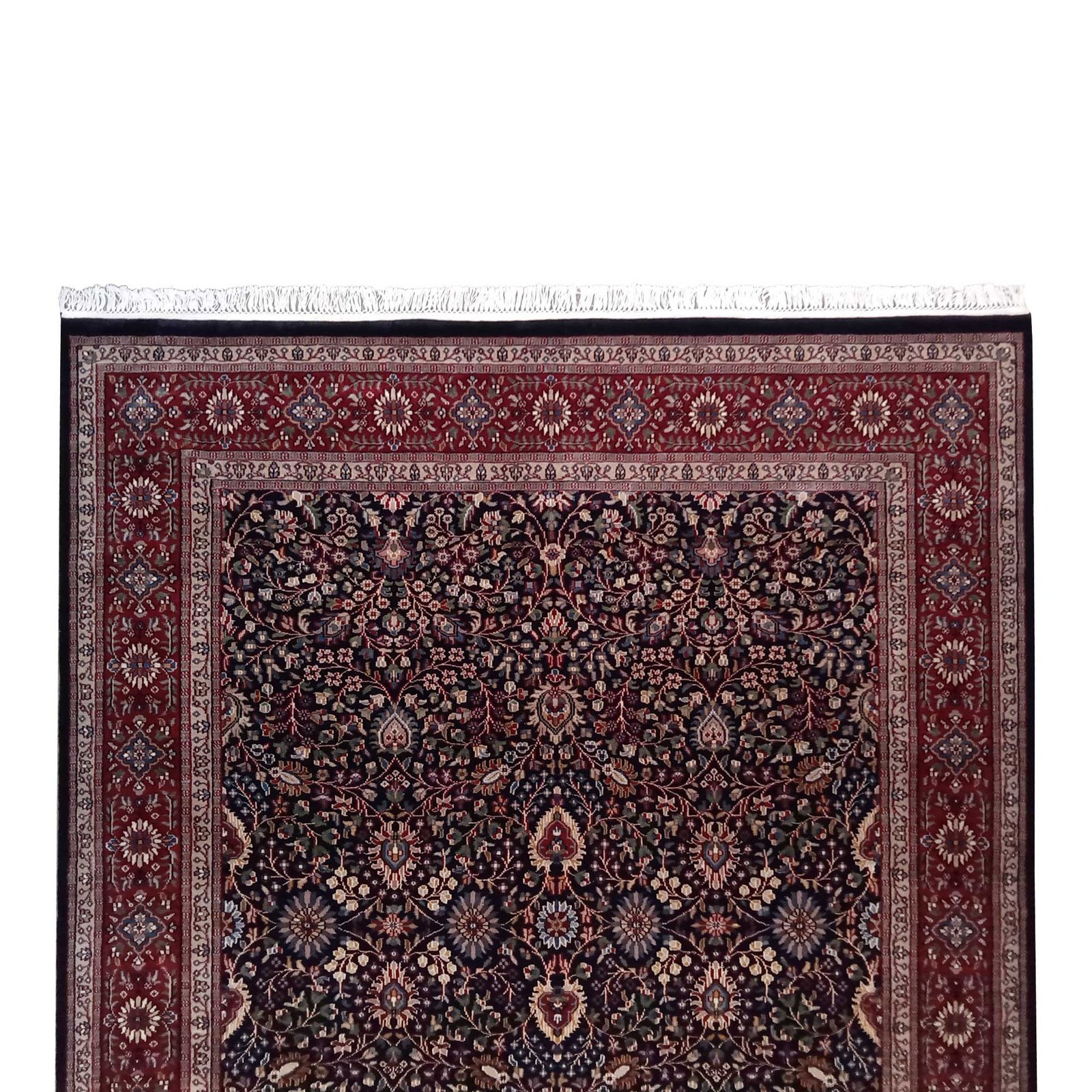 8x10 Feet Wool Black Kashan Hand Knotted Carpet - Image 3