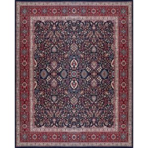 8x10 Feet Wool Black Kashan Hand Knotted Carpet