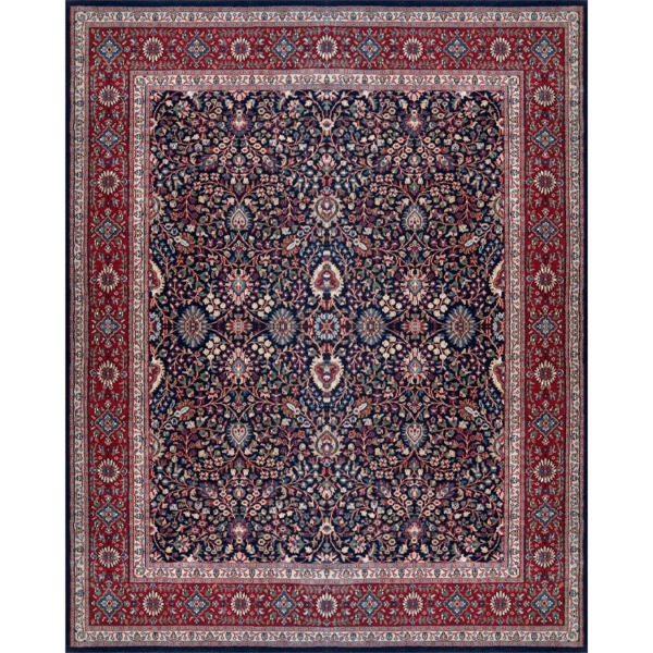 8x10 Feet Wool Black Kashan Hand Knotted Carpet