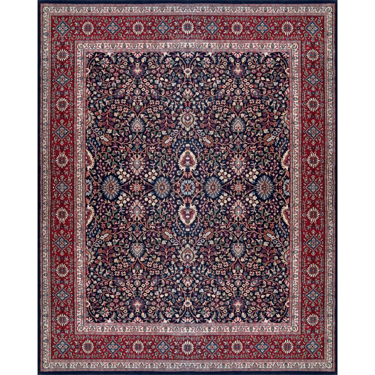8x10 Feet Wool Black Kashan Hand Knotted Carpet