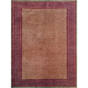 9x12 Feet Wool Green Hand Knotted Carpet Tribal