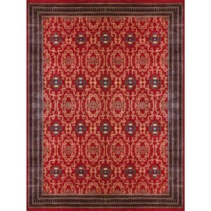 9x12 Ft Handmade Red Wool Carpet Palace