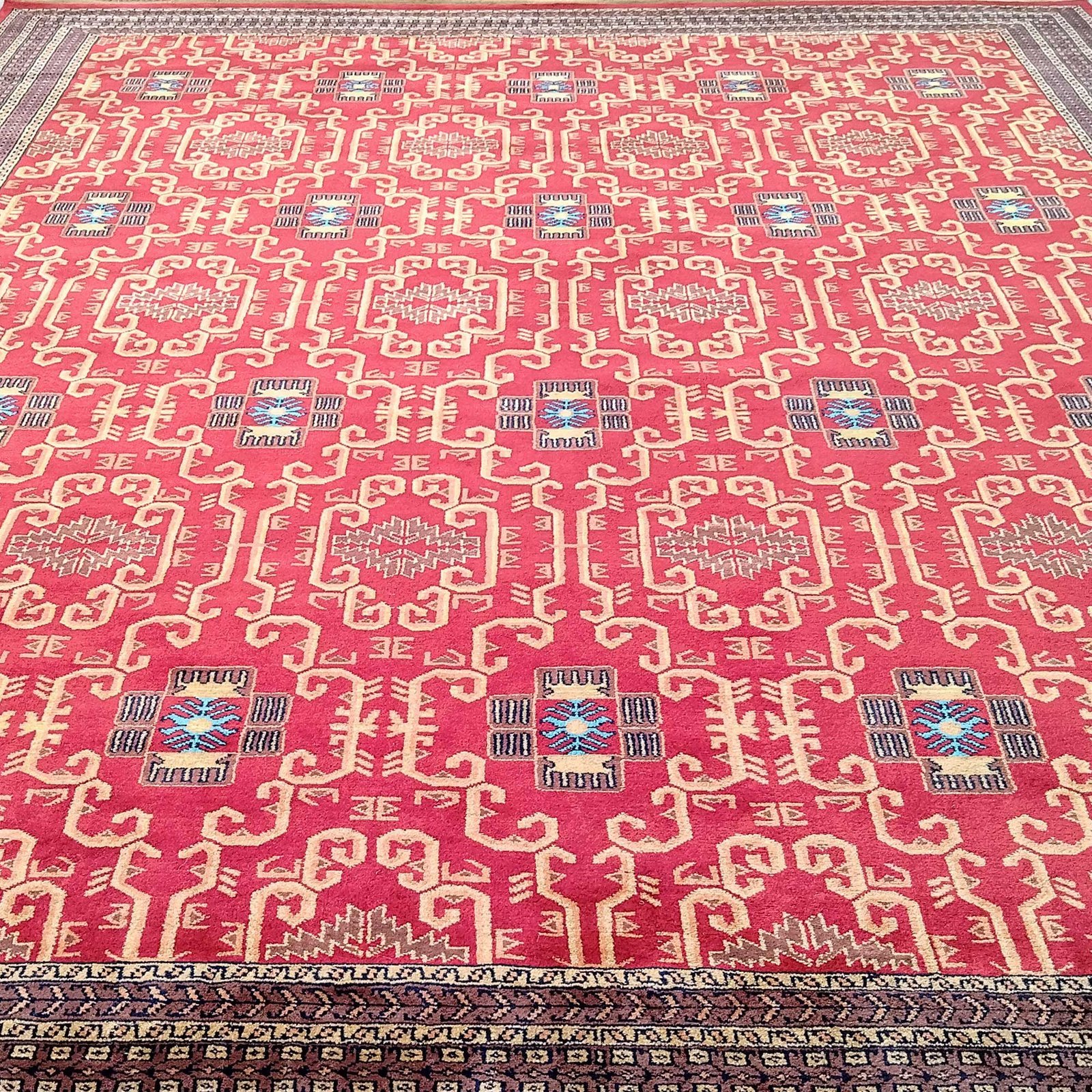 9x12 Ft Handmade Red Wool Carpet Palace - Image 4