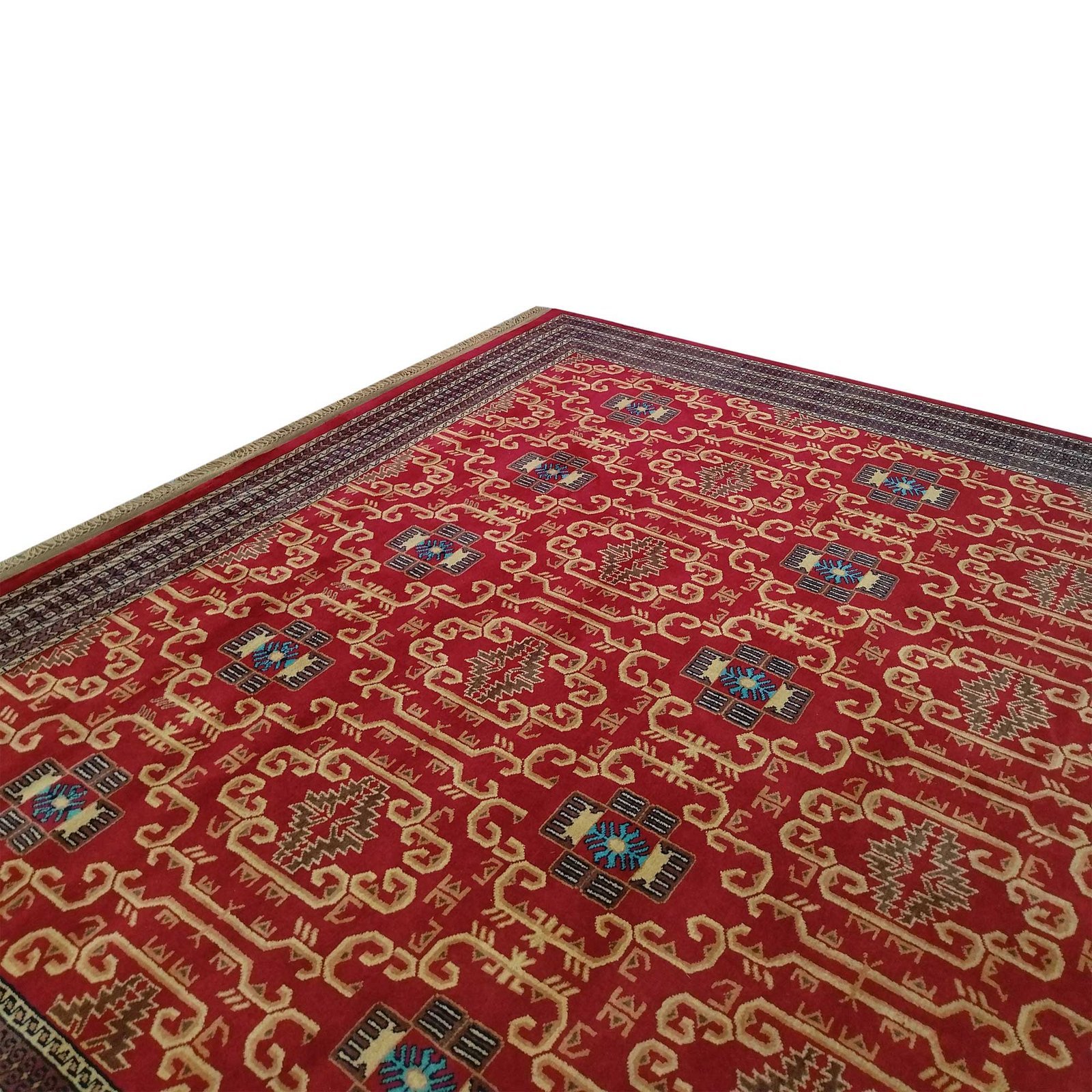 9x12 Ft Handmade Red Wool Carpet Palace - Image 5
