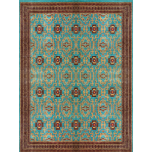 9x12 Ft Handmade Turquoise Wool Carpet Palace