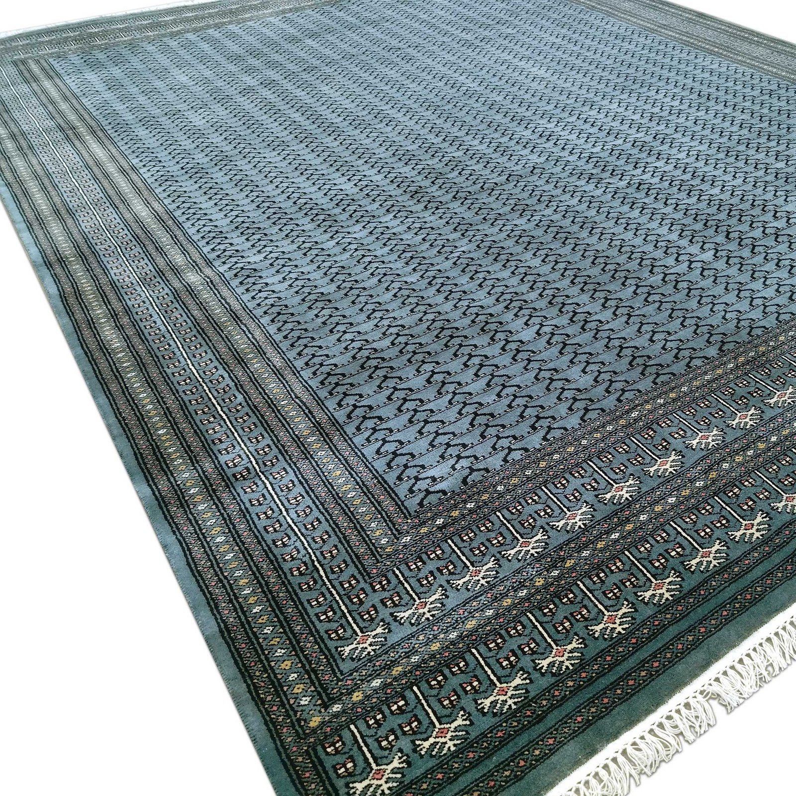 9x12 Feet Wool Royal Gray Handmade Carpet Tribal - Image 6