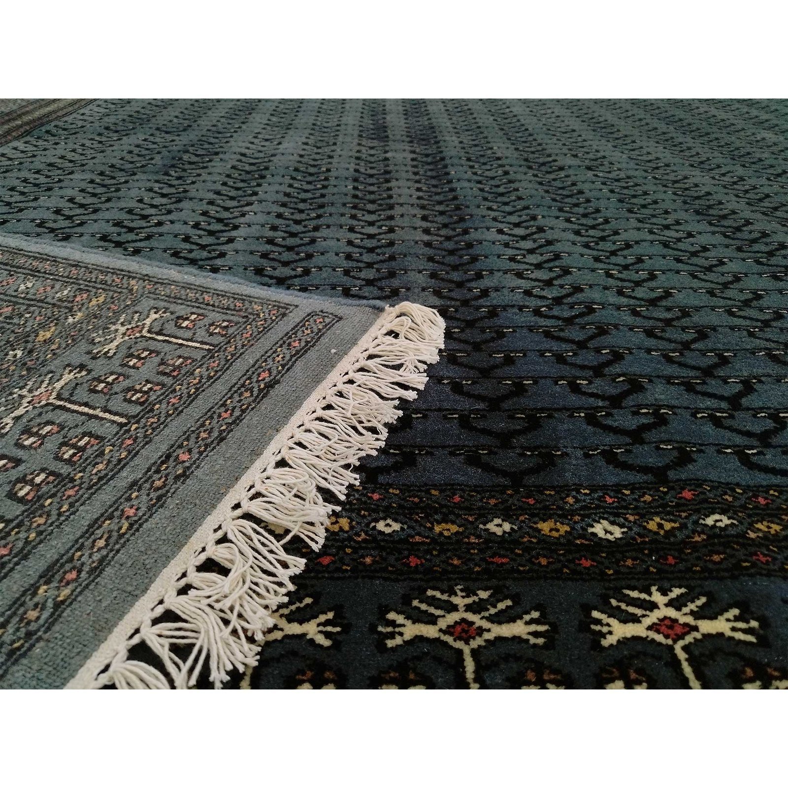 9x12 Feet Wool Royal Gray Handmade Carpet Tribal - Image 5