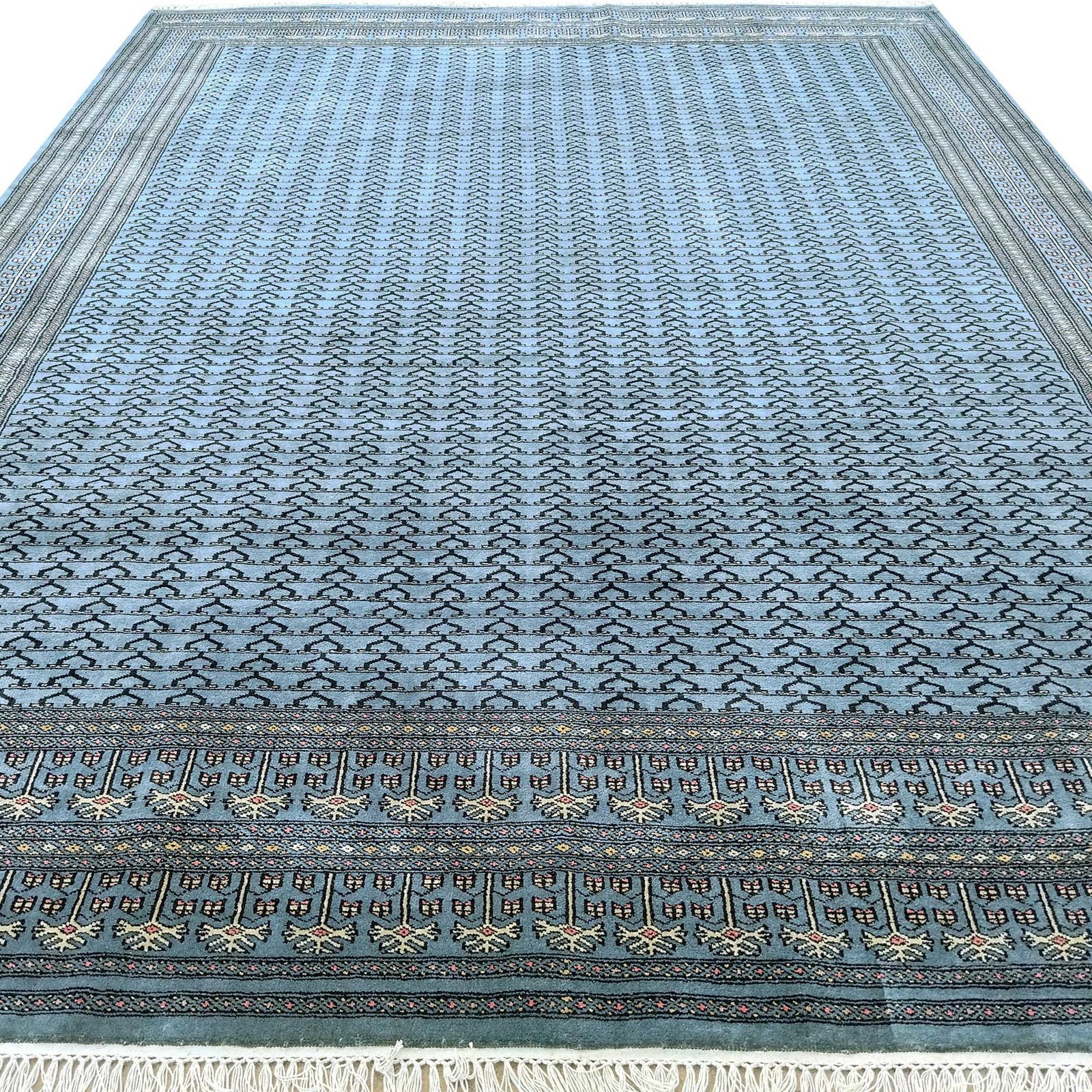 9x12 Feet Wool Royal Gray Handmade Carpet Tribal - Image 4