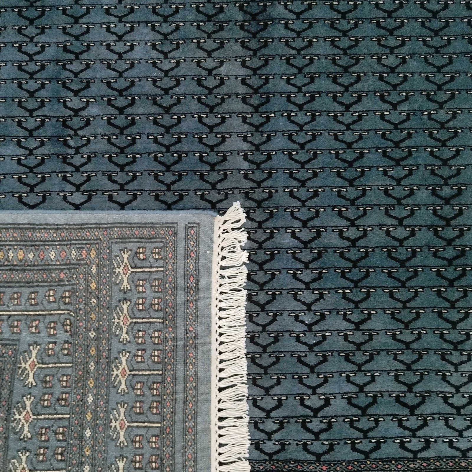 9x12 Feet Wool Royal Gray Handmade Carpet Tribal - Image 3