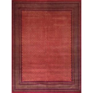 9x12 Feet Handmade Wool Carpet Lichi Red