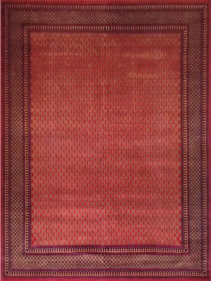 9x12 Feet Handmade Wool Carpet Lichi Red