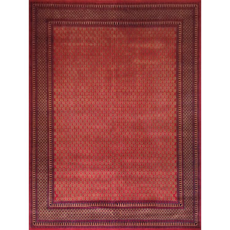 9x12 Feet Handmade Wool Carpet Lichi Red