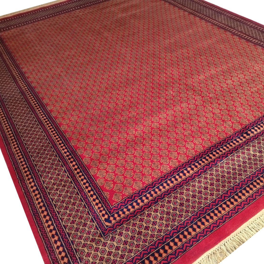 9x12 Feet Handmade Wool Carpet Lichi Red - Image 3
