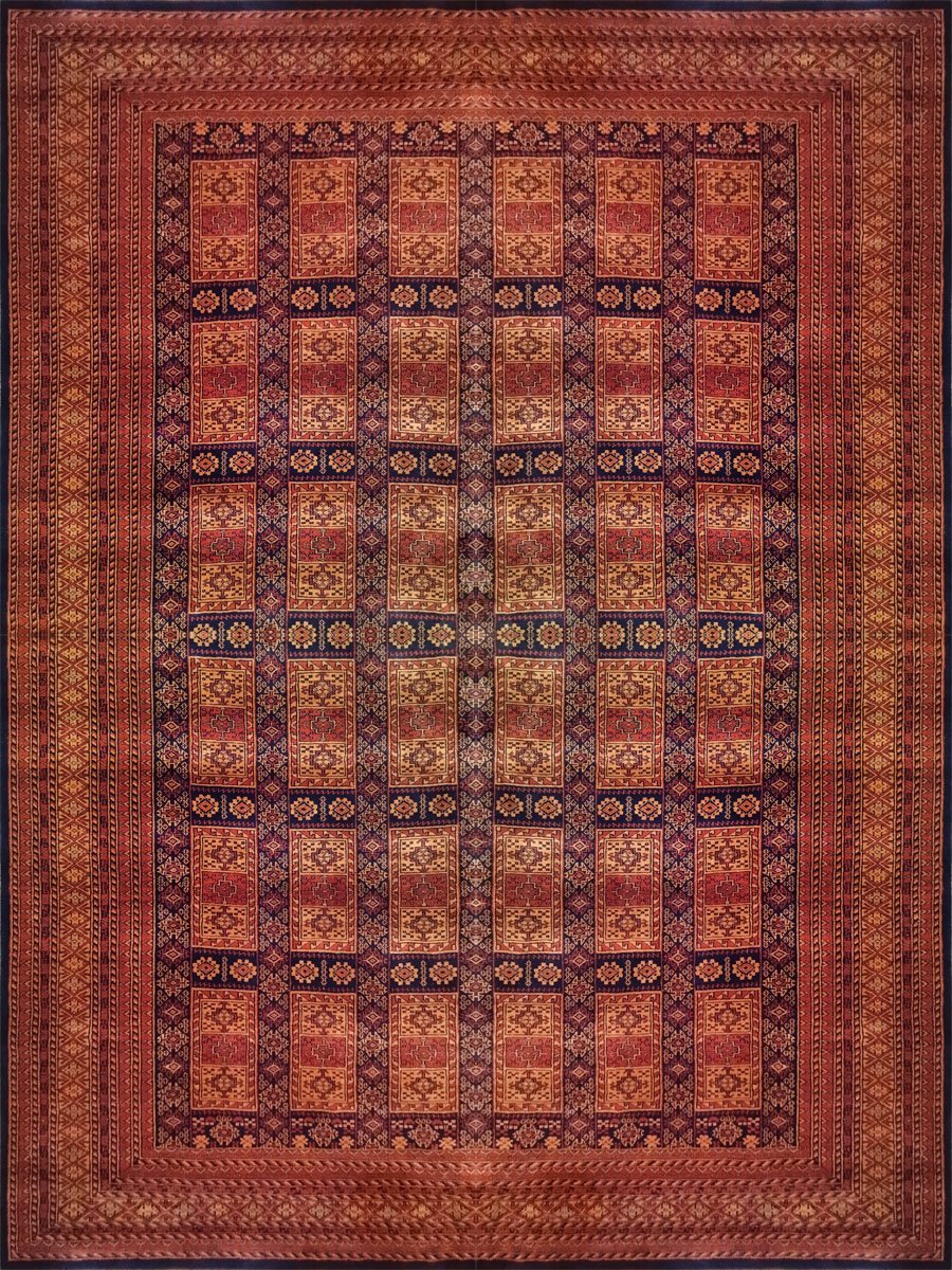 9x12 feet Handmade Tribal Carpet Black & Broun - Image 2