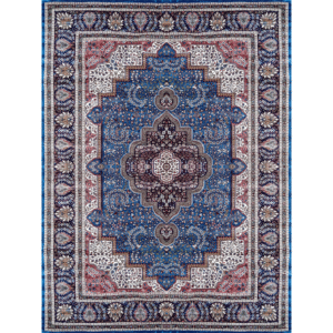9x12 ft Handmade Knotted Royal Blue Persian Bamboo Silk Carpet