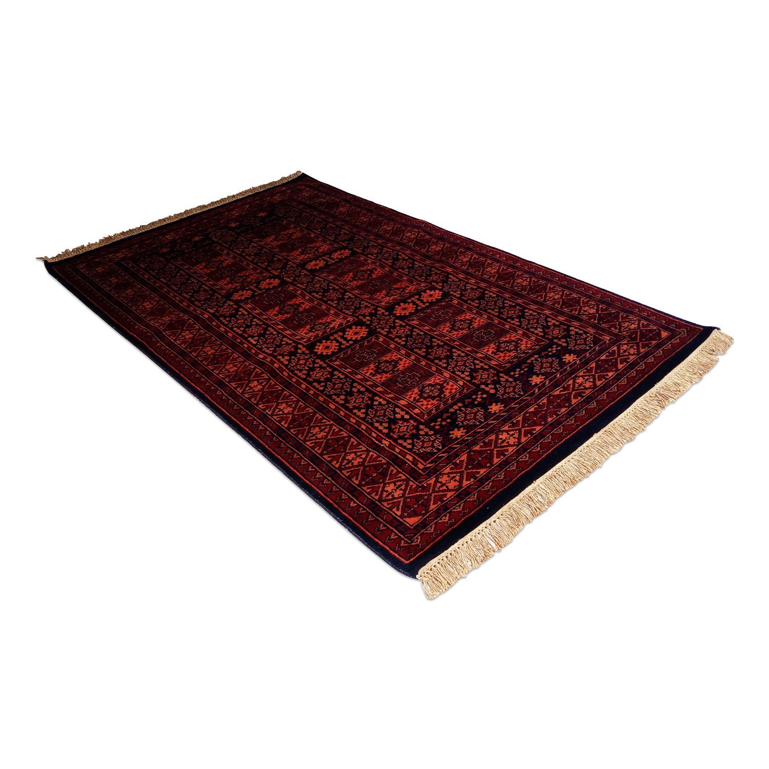 4×6 Feet Black Hand Knotted Wool Carpet Dubba - Image 3