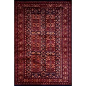 4×6 Feet Black Hand Knotted Wool Carpet Dubba