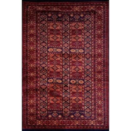 4×6 Feet Black Hand Knotted Wool Carpet Dubba
