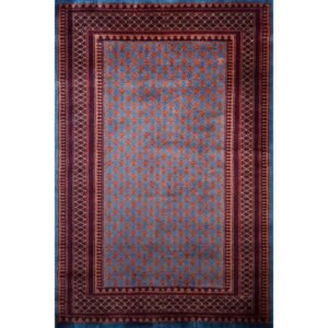 4x6 feet Blue Hand Knotted Lichi Wool Carpet