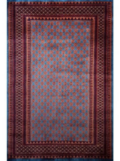 4x6 feet Blue Hand Knotted Lichi Wool Carpet