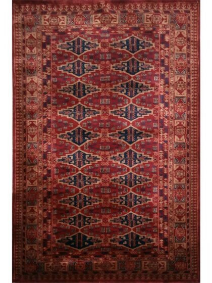 4×6 Feet Hand Knotted Red Wool Carpet Bukhara