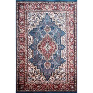 4×6 ft Hand Knotted Persian Blue Carpet Wool