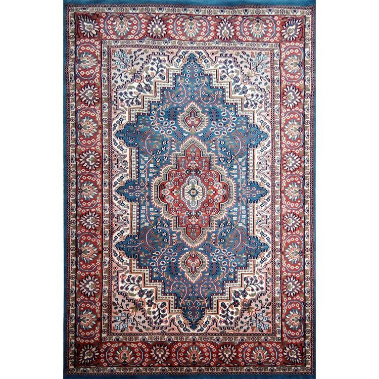 4×6 ft Hand Knotted Persian Blue Carpet Wool