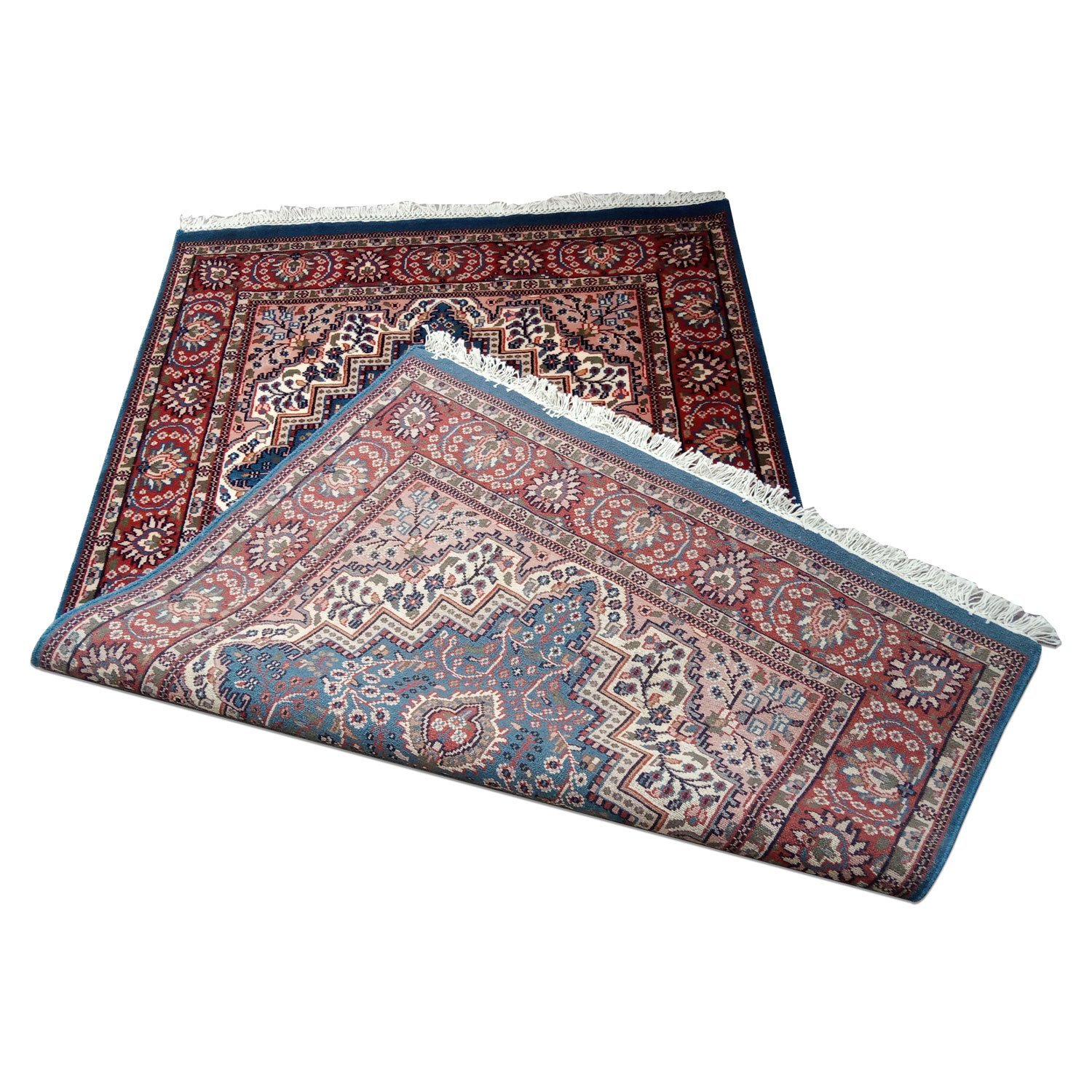4×6 ft Hand Knotted Persian Blue Carpet Wool - Image 5