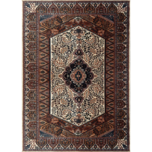 5×7 ft White Hand Knotted Persian Carpet Wool