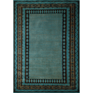 5×7 ft Turquoise Hand Knotted Kanta Carpet Wool