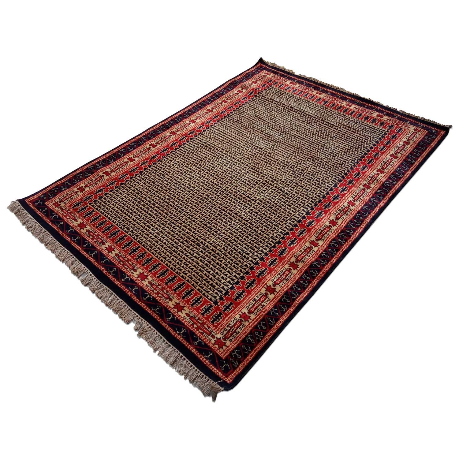 5×7 ft Black Hand Knotted Kanta Carpet Wool - Image 6