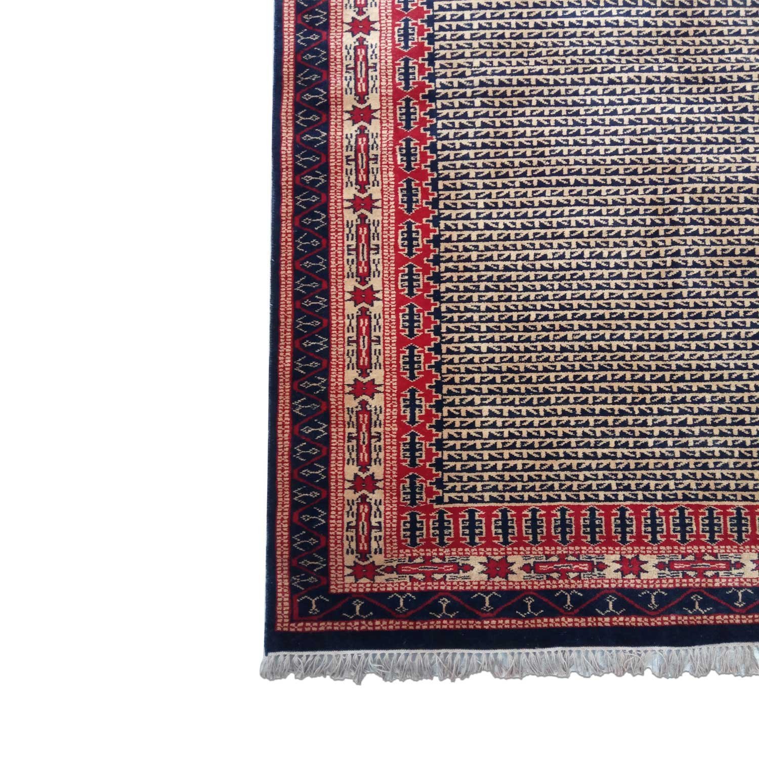 5×7 ft Black Hand Knotted Kanta Carpet Wool - Image 4