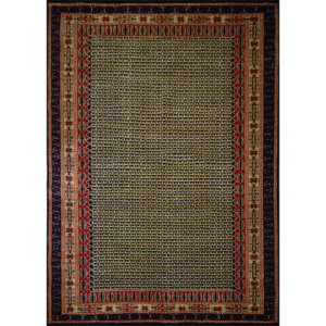 5×7 ft Black Hand Knotted Kanta Carpet Wool